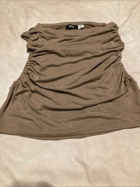 BDG Brown Ruched Side-Slit Tank Top